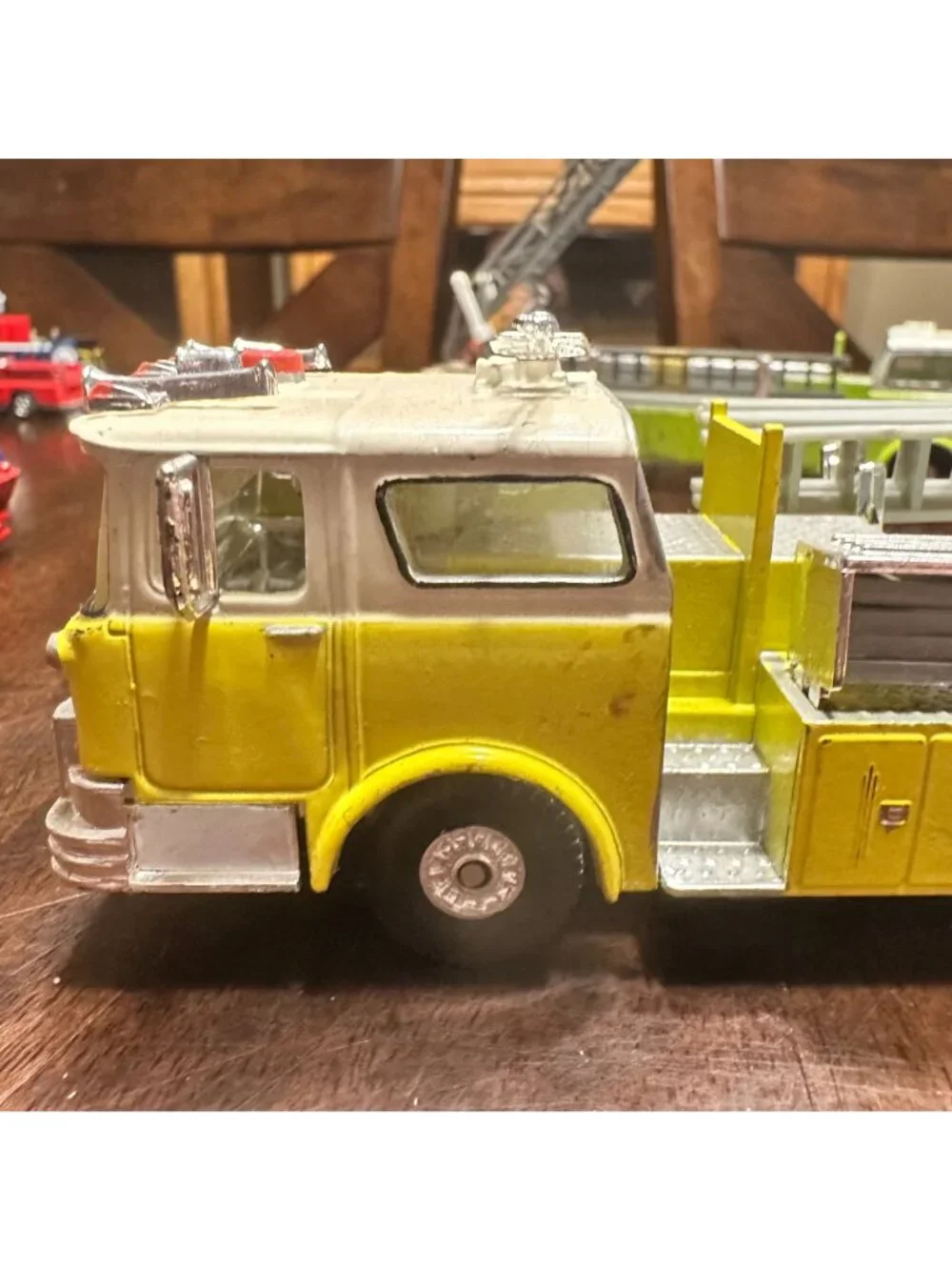 Two Playart GATA Die Cast Fire Engines Green & Yellow